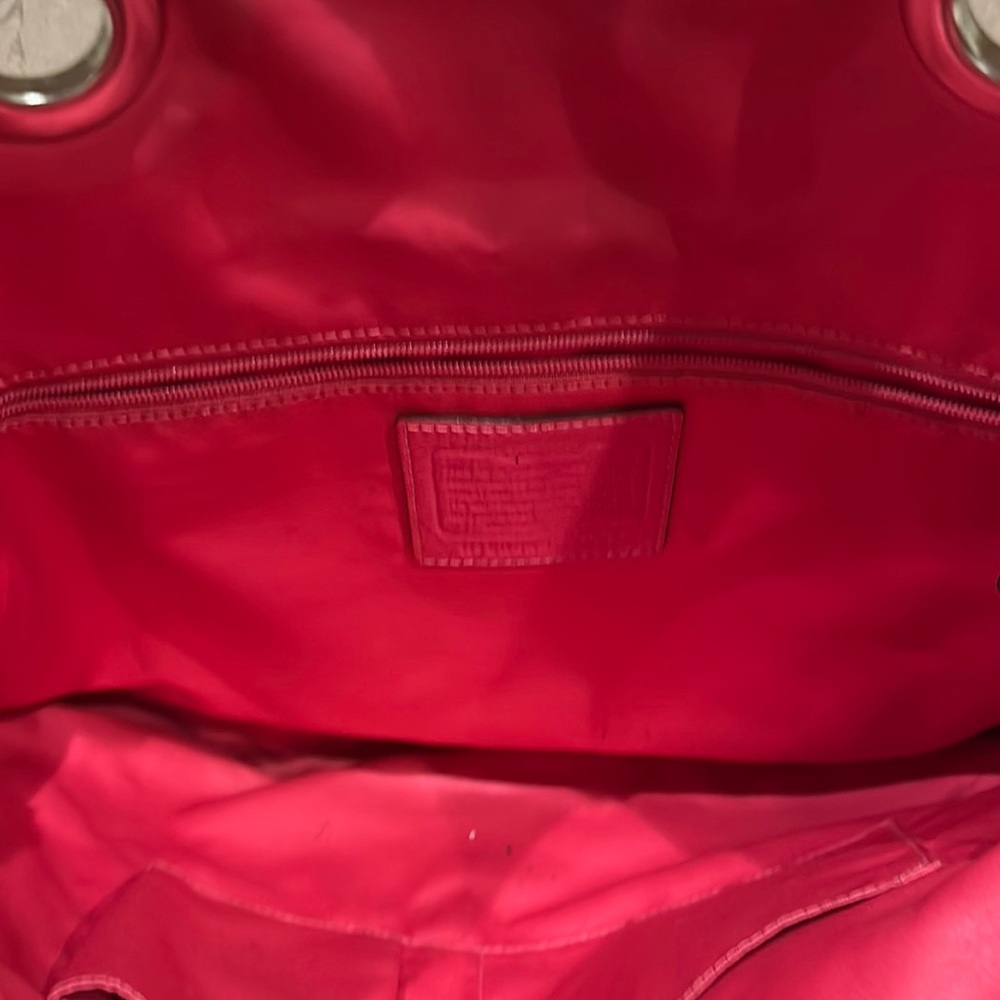 Coach Poppy Evie Graffiti Coated Canvas Tote Bag Vintage Rare Hot Pink - Picture 7 of 15